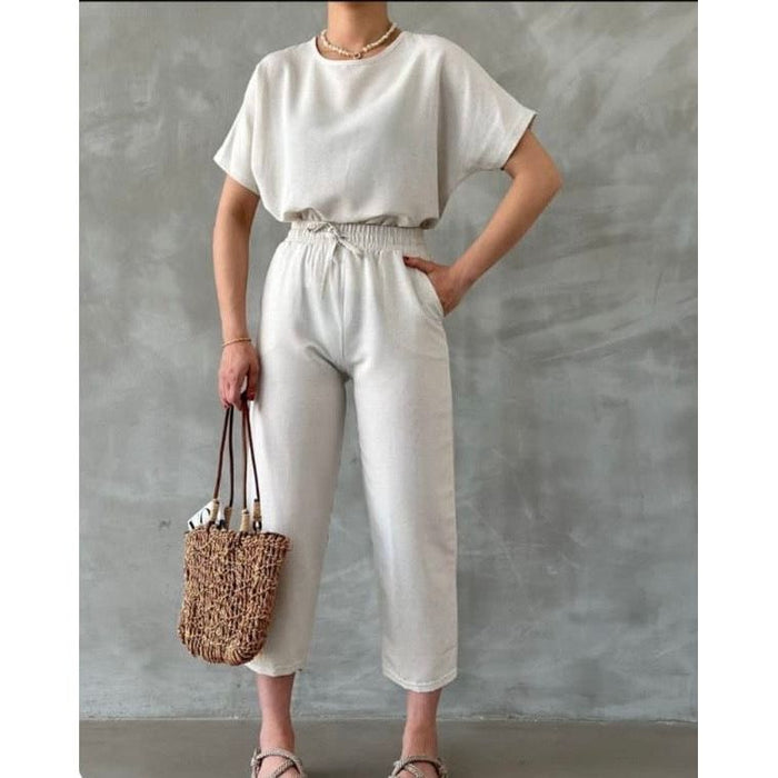 womens Short sleeve Linen set