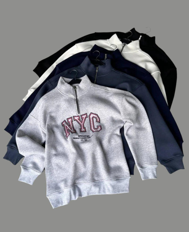 Womens NYC long sleeve half zip sweatshirt style 4430