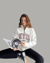 Womens NYC long sleeve half zip sweatshirt style 4430