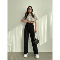 Wide leg Gofre Pants