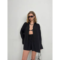 Oversize Shirt/ Shorts 2 pc Set Women