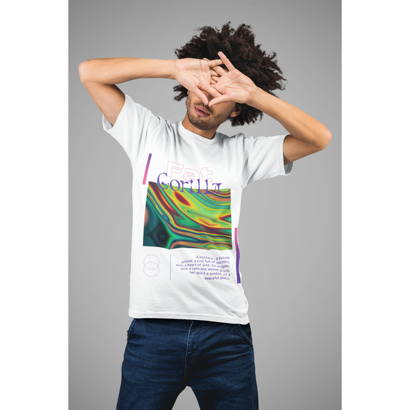 Short sleeve crew neck t-shirt Abstract WHITE