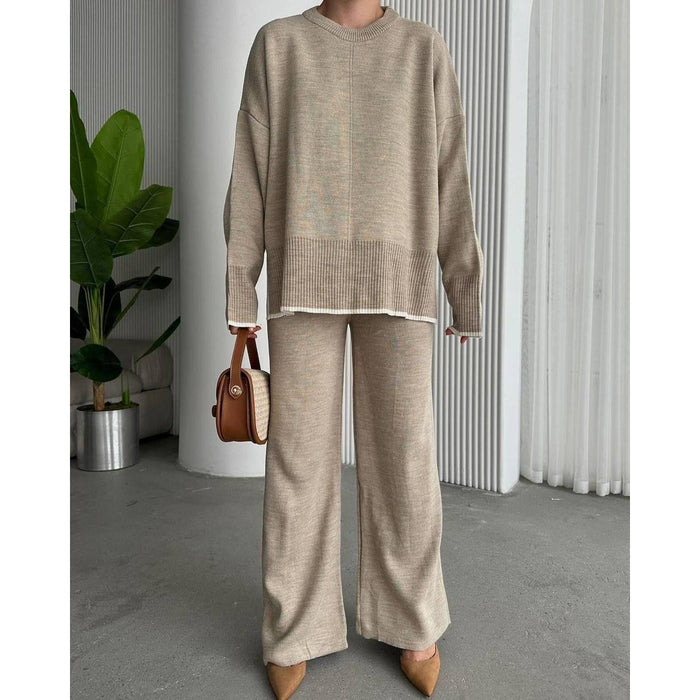 Womens Style 4065 knitted 2 pc set top/pant 20% wool