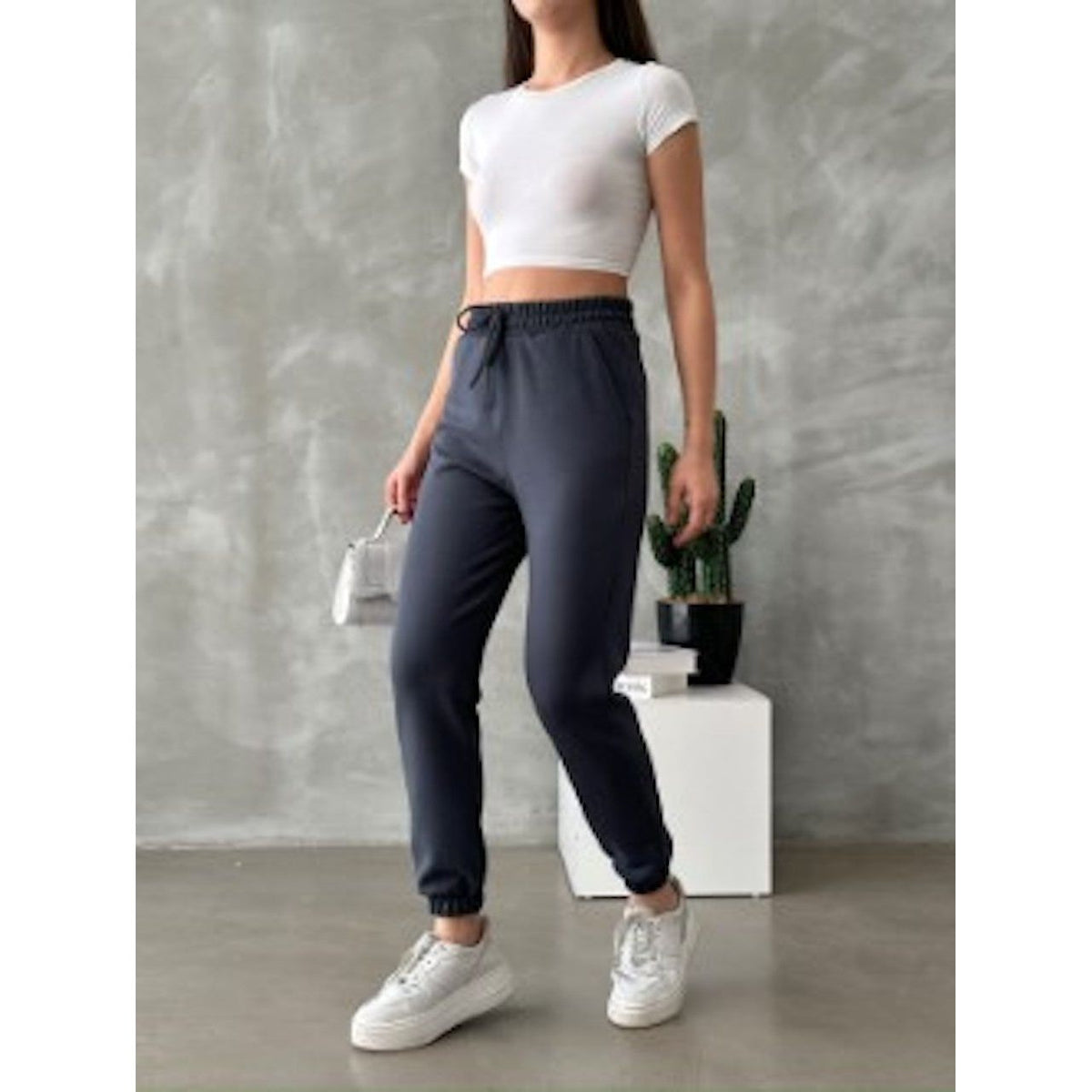 Womens Modal Jogger 2 pockets drawstring elasticated waist