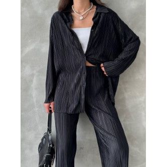 Womens 2 pc pleat shirt/trouser set