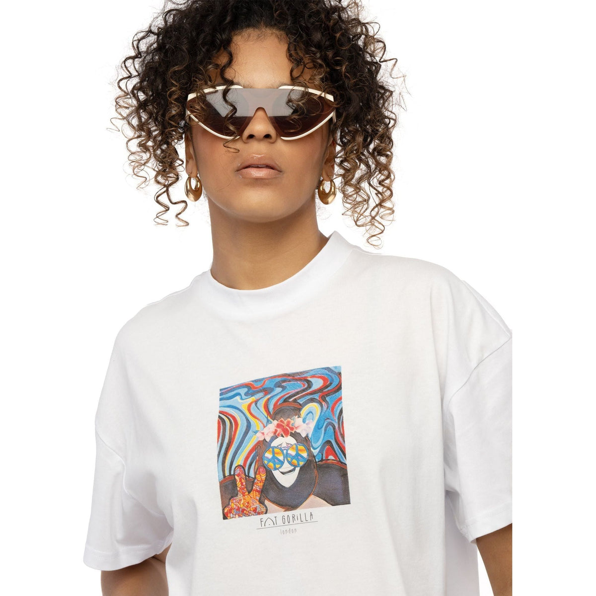 Unisex T-shirt Peace & Love crew neck short sleeve cotton